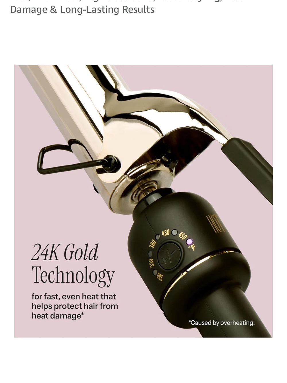 NEW Hot Tools 1.5” 24K Gold Extended Barrel Curling Iron